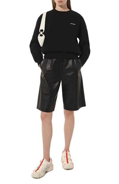 Хлопковый свитшот OFF-WHITE черно-белого цвета по цене 68950 руб., арт. OWBA046C99JER001, фото 2 Хлопковый свитшот OFF-WHITE, арт. OWBA046C99JER001, фото 2