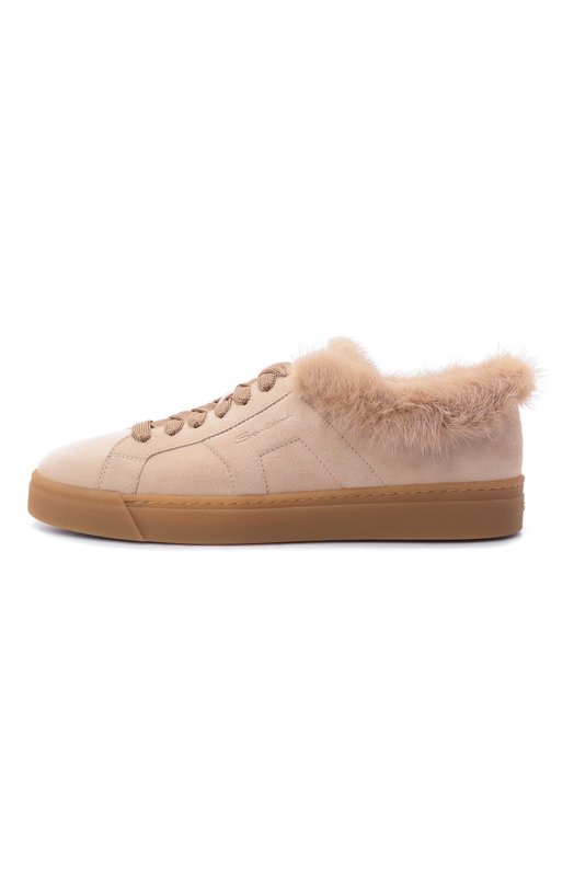 Замшевые кеды Santoni WBGG61436FARP0SV Бежевый  WBGG61436FARP0SV Фото 4