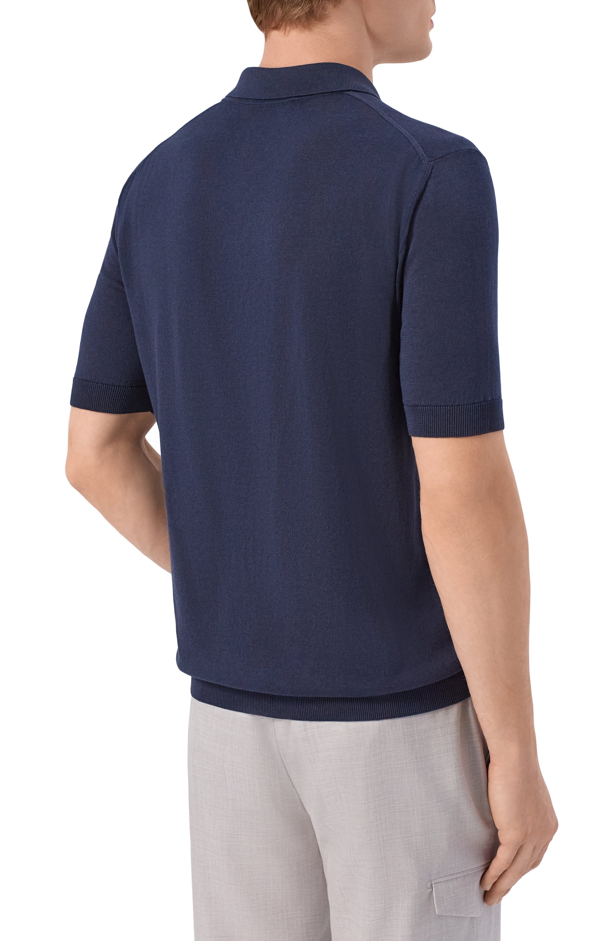 Поло из шелка и хлопка ANDREA CAMPAGNA, арт. M5425-1031, фото 4