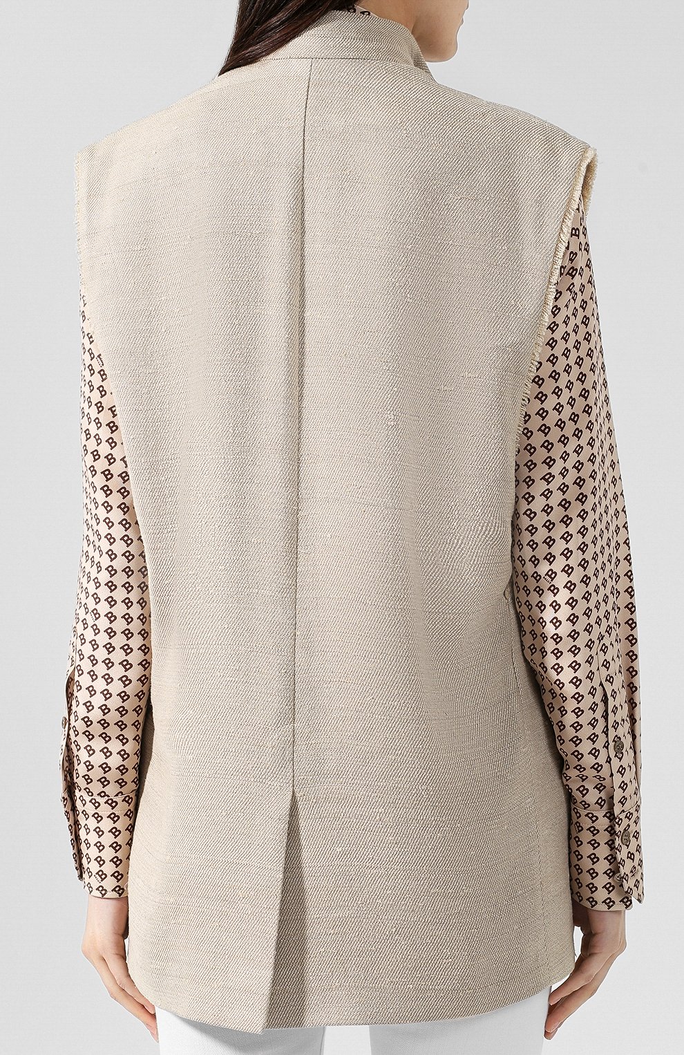 Жилет из смеси шелка и льна на пуговице KITON, арт. D45538K09P8001000, фото 4