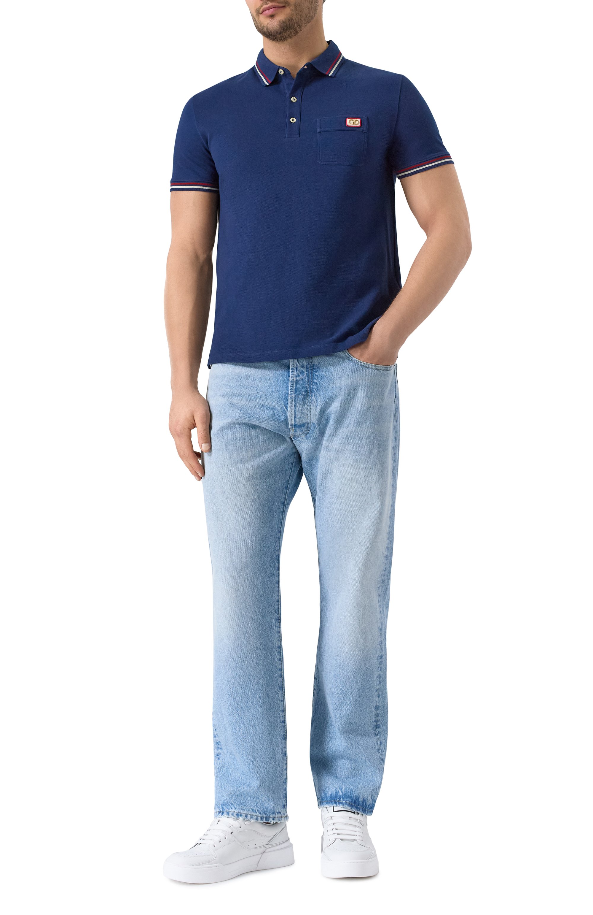 Хлопковое поло VALENTINO, арт. 6V3MH01KAQJ, фото 2