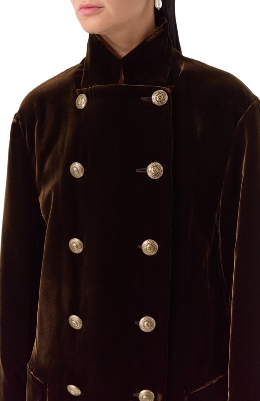 Бархатное пальто Giorgio Armani GW001897/TE10831 Коричневый  GW001897/TE10831 Фото 5