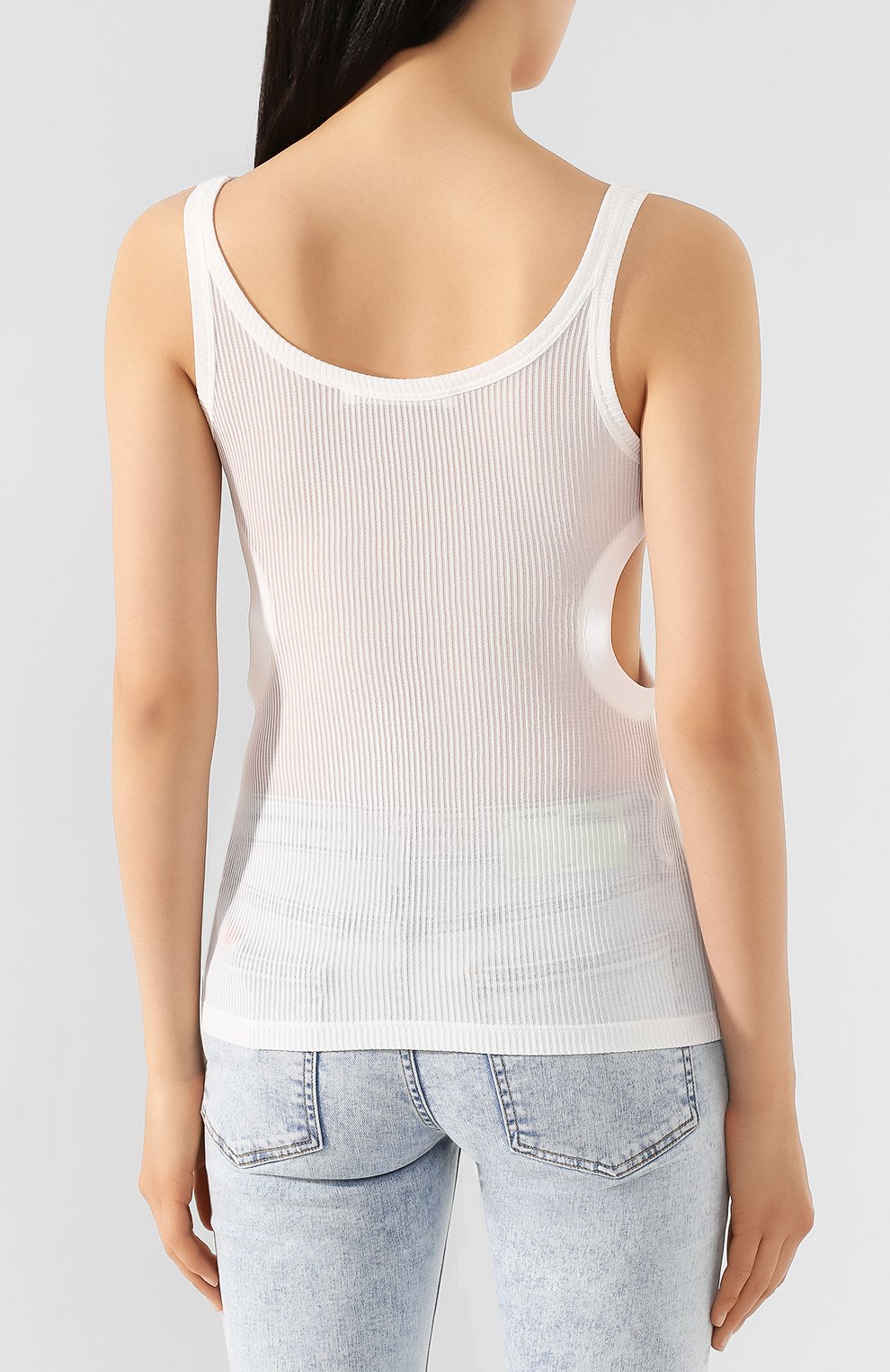 Майка из вискозы OFF-WHITE белого цвета по цене 39650 руб., арт. 0WAD107S20FAB0010110, фото 4 Майка из вискозы OFF-WHITE, арт. 0WAD107S20FAB0010110, фото 4