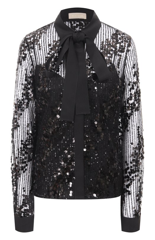 Блузка с отделкой пайетками Elie Saab SH127NP25/PA010 Чёрный SH127NP25/PA010