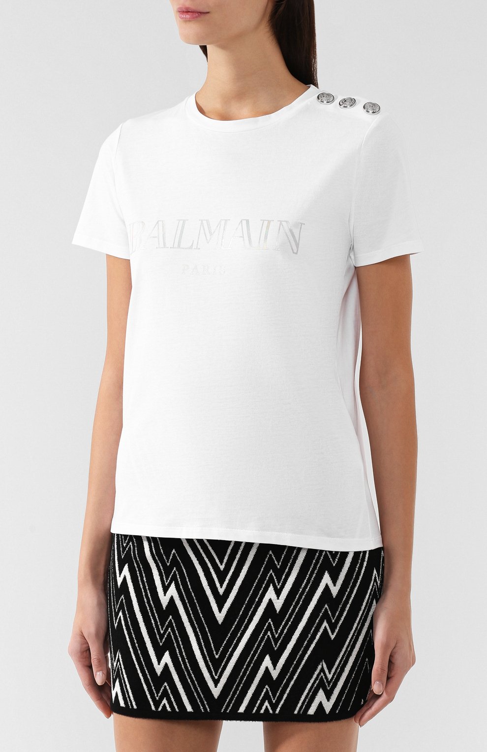 Хлопковая футболка с логотипом бренда BALMAIN, арт. PF01000/I015, фото 3