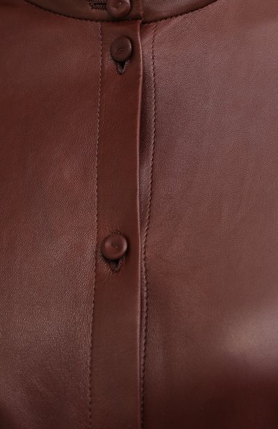 Кожаная рубашка JIL SANDER темно-коричневого цвета по цене 399500 руб., арт. JSWR656075-WRL01011, фото 5 Кожаная рубашка JIL SANDER, арт. JSWR656075-WRL01011, фото 5