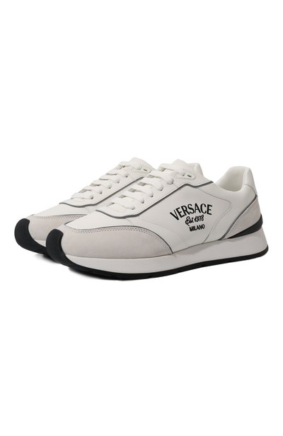 Мужские кожаные кроссовки runners VERSACE, арт. 1014457/1A10050