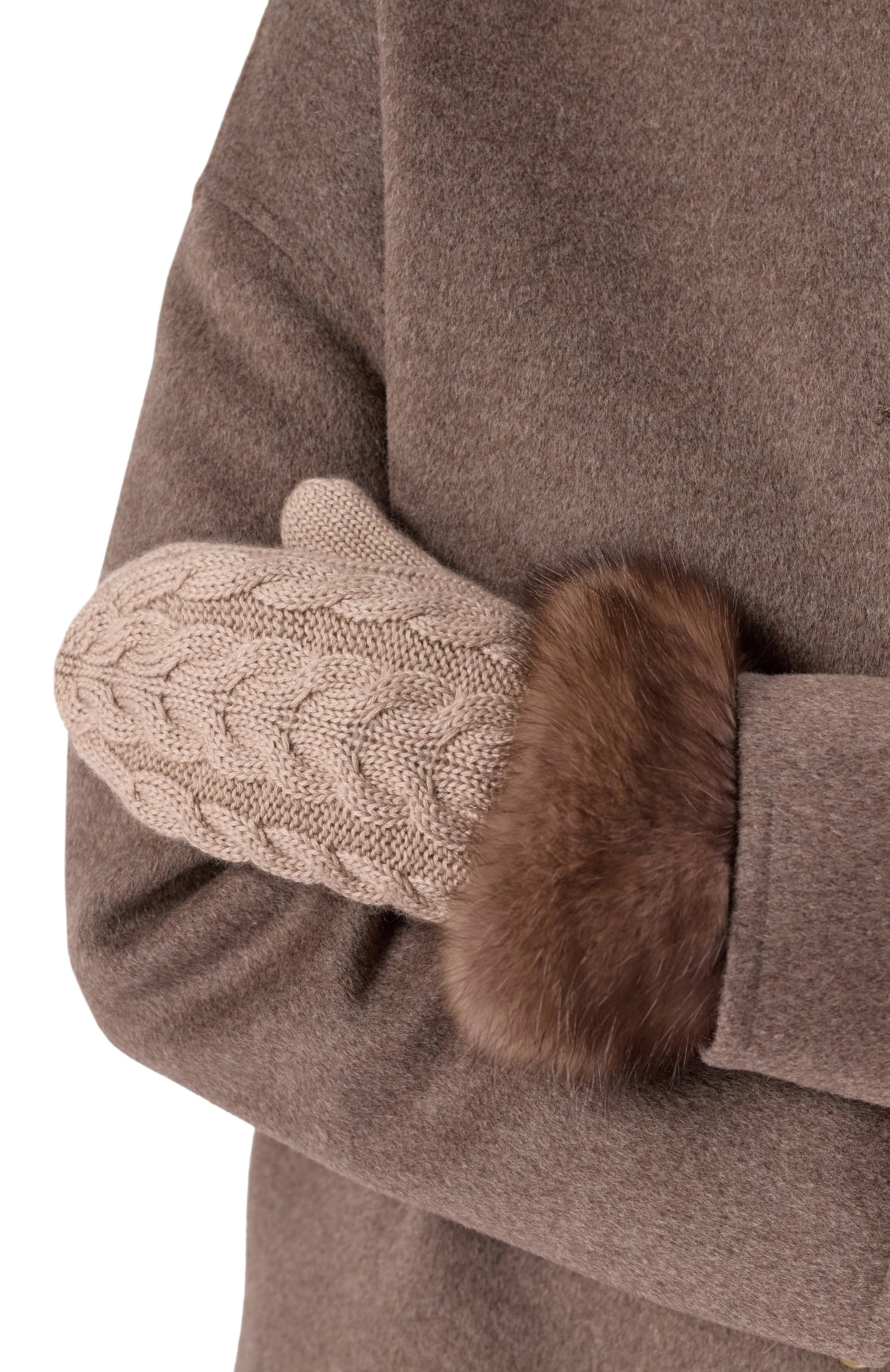 Утепленные варежки с отделкой из соболя BLACK SABLE, арт. BS-ACSKV-MG, фото 2