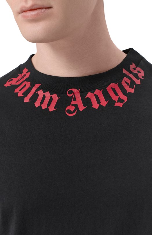 Хлопковая футболка Palm Angels PMAA109S26JER008 Чёрный  PMAA109S26JER008 Фото 5