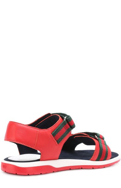 Кожаные сандалии с застежками велькро GUCCI, арт. 257761/BLN10, фото 3