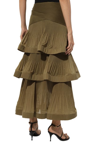 Юбка ZIMMERMANN хаки цвета по цене 99500 руб., арт. 4891SRS24, фото 4 Юбка ZIMMERMANN, арт. 4891SRS24, фото 4