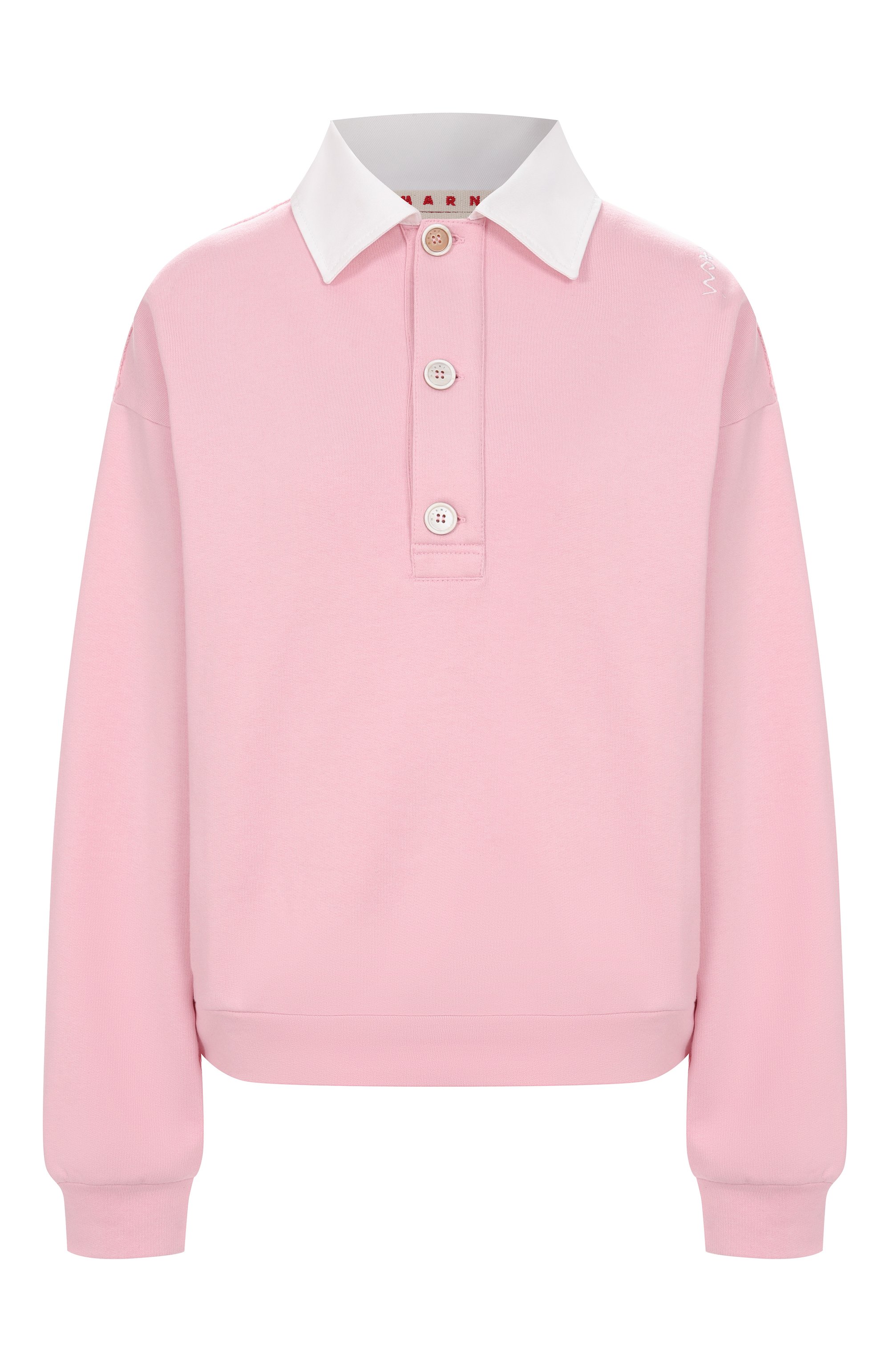 Хлопковое поло MARNI розового цвета по цене 92400 руб., арт. FUMU0145S0/UTC275, фото 1 Хлопковое поло MARNI, арт. FUMU0145S0/UTC275, фото 1