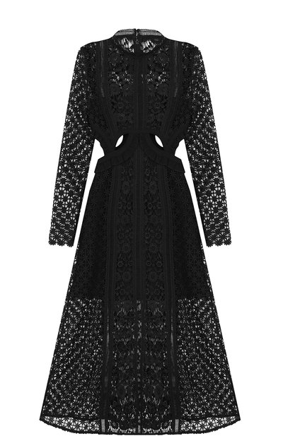 Полупрозрачное кружевное платье-миди SELF-PORTRAIT, арт. SP14-023B, фото 1