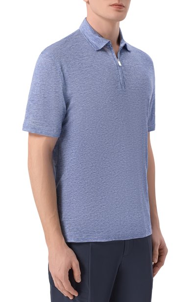 Льняное поло FEDELI, арт. TU000242/LIN0 JERSEY MELANGE, фото 3