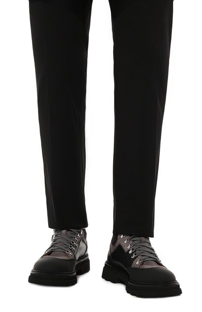 Кожаные хайкеры CAMERLENGO, арт. 16694/BLACK_GREY, фото 3