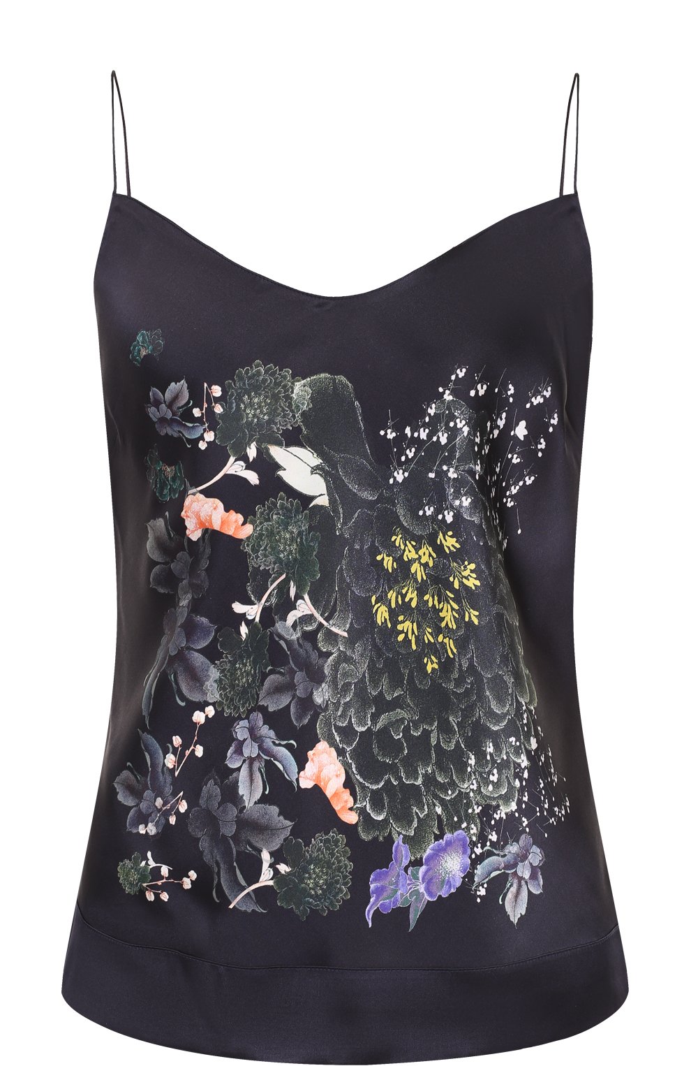 Шелковый топ на тонких бретельках с принтом MENG, арт. 9-BL-MG, фото 1