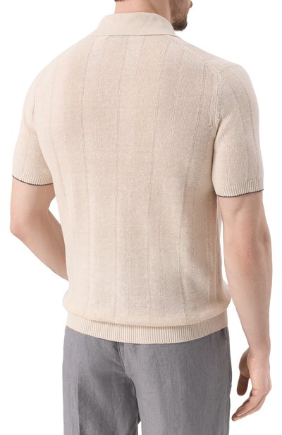 Поло изо льна и хлопка BRUNELLO CUCINELLI, арт. M2L707815, фото 4