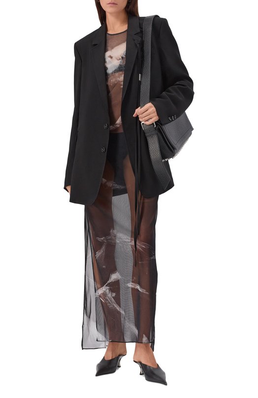 Платье Ann Demeulemeester B0011972/FA657 Чёрно-белый  B0011972/FA657 Фото 2