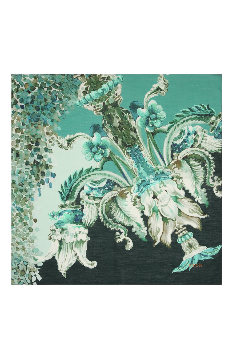 Платок из хлопка и шелка ETON зеленого цвета по цене 8225 руб., арт. A000 32970, фото 3 Платок из хлопка и шелка ETON, арт. A000 32970, фото 3