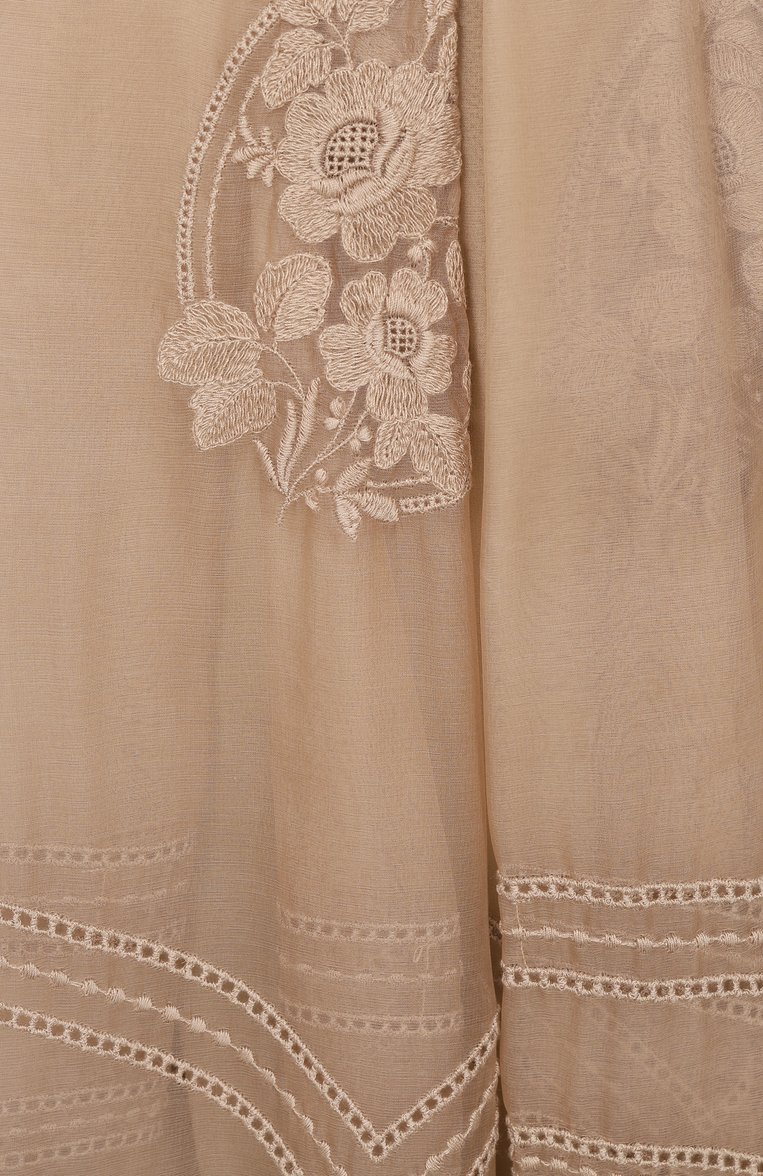 Женская шелковая юбка ELIE SAAB бежевого цвета, арт. SK143NS25 | Фото 6 (Автоматизация ТО: Проставлено; Материал внешний: Синтетический материал, Шелк; Длина Ж (юбки, платья, шорты): Миди; Автоматизация состава: Проставлено; Кросс-КТ: �костюм; Стили: Кэжуэл)