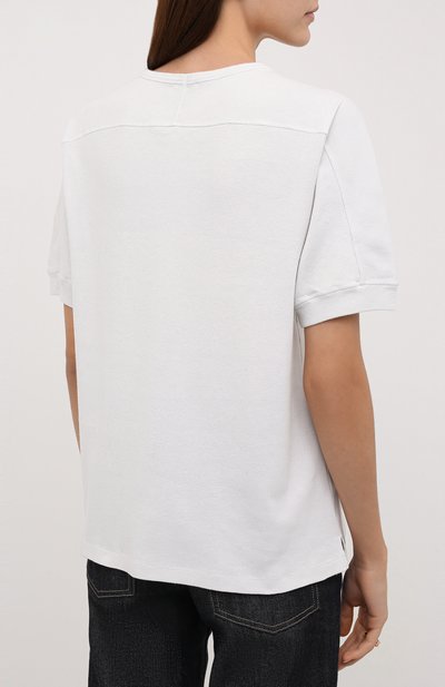 Хлопковая футболка SAINT LAURENT белого цвета по цене 49150 руб., арт. 672370/Y36JG, фото 4 Хлопковая футболка SAINT LAURENT, арт. 672370/Y36JG, фото 4