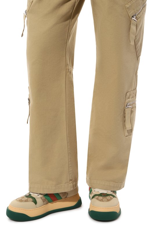 Комбинированные кеды Screener Gucci 777106/AAC72 Бежевый  777106/AAC72 Фото 3