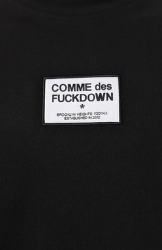 Мужская хлопковая футболка COMME DES FUCKDOWN черного цвета, арт. CFABM00115 | Фото 5 (Рукава: Короткие; Длина (для топов): Стандартные; Принт: С принтом; Материал сплава: Проставлено; Материал внешний: Хлопок; Драгоценные камни: Проставлено; Стили: Кэжуэл)