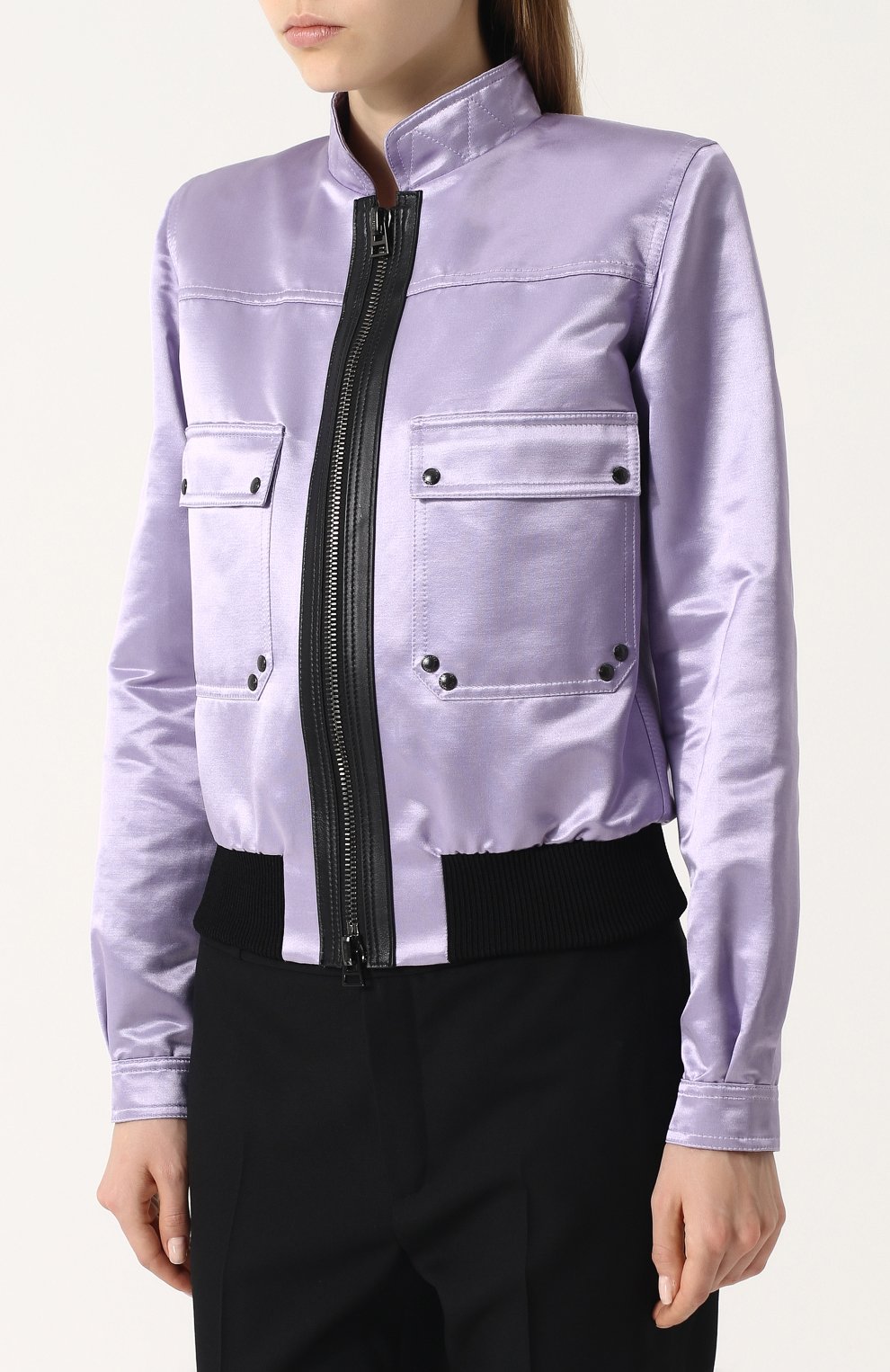 Бомбер из смеси хлопка и шелка с воротником-стойкой TOM FORD, арт. CS0989-FAX394, фото 3