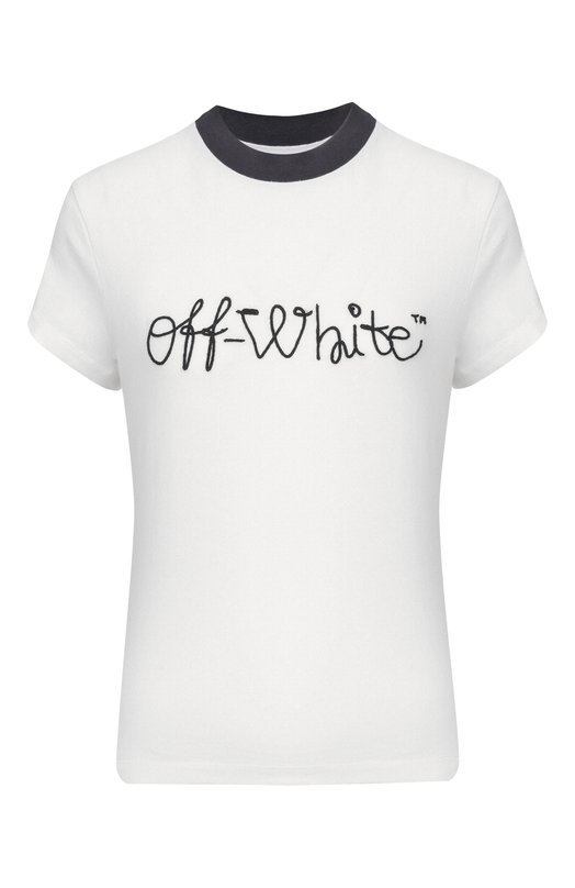 Хлопковая футболка Off-White 0WAA112F25JER001 Белый 0WAA112F25JER001