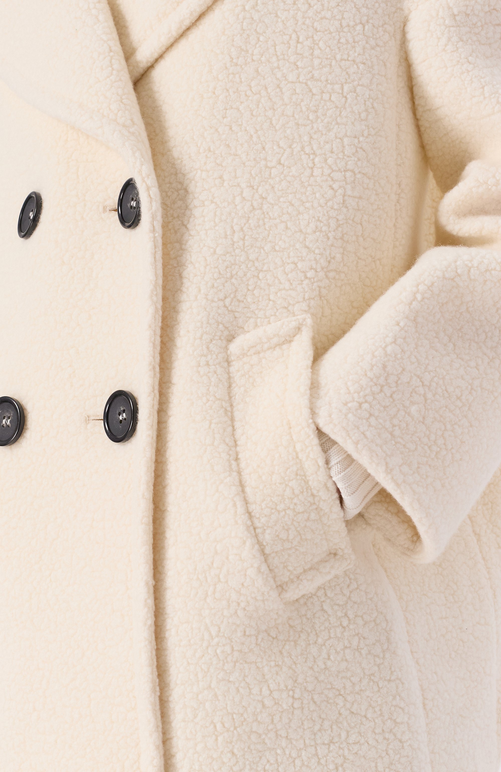 Шерстяное полупальто CINZIA ROCCA кремового цвета по цене 78750 руб., арт. AR28001/B2, фото 5 Шерстяное полупальто CINZIA ROCCA, арт. AR28001/B2, фото 5