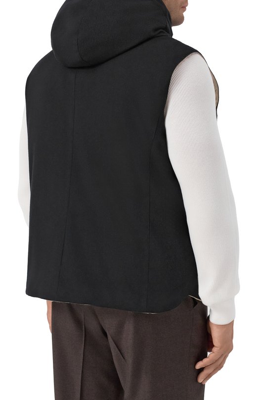 Шерстяной жилет Brunello Cucinelli MM4701775 Чёрный  MM4701775 Фото 4
