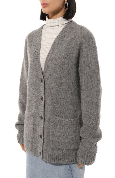 Шерстяной кардиган DRIES VAN NOTEN серого цвета по цене 99500 руб., арт. 242-011219-9709, фото 3 Шерстяной кардиган DRIES VAN NOTEN, арт. 242-011219-9709, фото 3