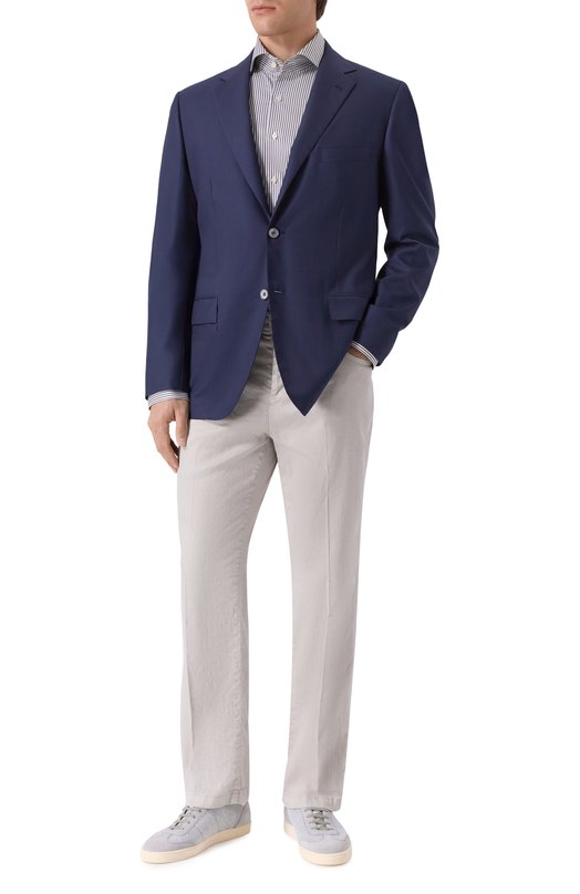 Шерстяной пиджак Kiton UG81K0982823 Синий  UG81K0982823 Фото 3