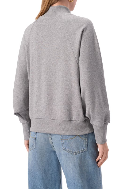 Хлопковый свитшот Balmain FF0JQ050/GF20 Серый  FF0JQ050/GF20 Фото 4