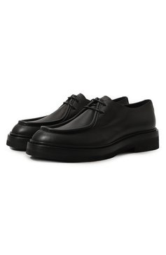 Женская кожаные дерби SANTONI черного цвета, арт. WUFM70552G0MTLGA | Фото 1 (Подошва: Платформа; Каблук высота: Низкий; Материал внутренний: Натуральная кожа; Материал сплава: Проставлено; Драгоценные камни: Проставлено)