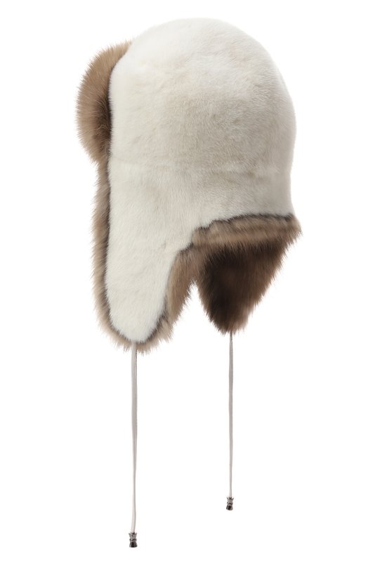 Меховая шапка-ушанка из норки и соболя VICTORIA KUSENKOVA 091703631094 Белый  091703631094 Фото 2