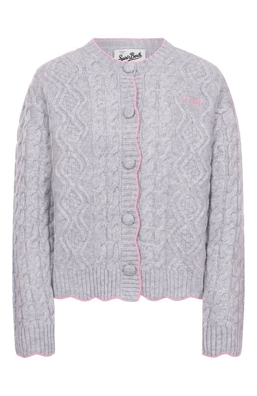 Кардиган из шерсти и вискозы MC2 Saint Barth MLE002-01226I/MALLERY Серый MLE002-01226I/MALLERY