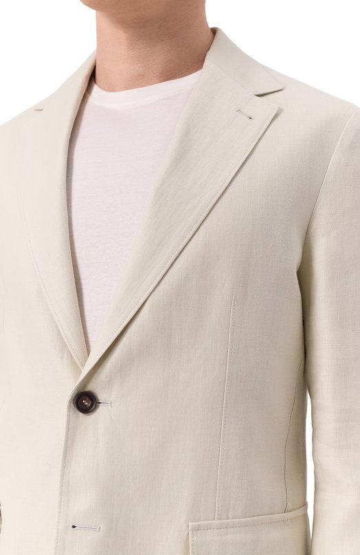 Льняной пиджак Corneliani 25X591-2514108 Кремовый  25X591-2514108 Фото 7