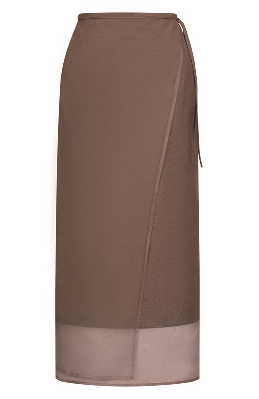 Хлопковая юбка Brunello Cucinelli ML140G3826 Коричневый ML140G3826