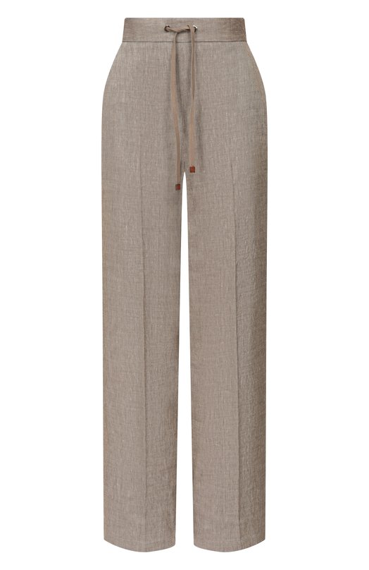 Брюки изо льна и вискозы Lorena Antoniazzi E2624PA31L/5154 Коричневый E2624PA31L/5154