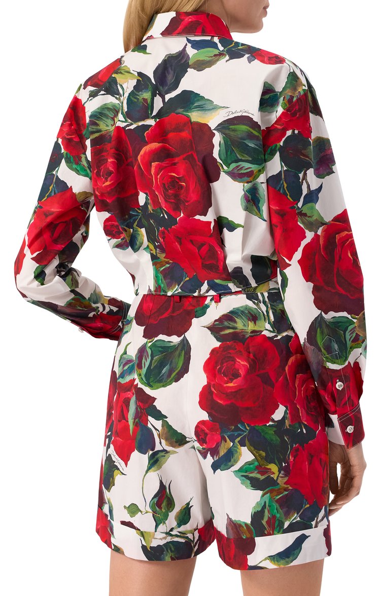 Женская хлопковая рубашка DOLCE & GABBANA разноцветного цвета, арт. F5S65T/HS5S2 | Фото 4 (Рукава: Длинные; Длина (для топов): Удлиненные; Принт: С принтом; Стили: Кэжуэл; Женское Кросс-КТ: Рубашка-одежда; Материал внешний: Хлопок; Кросс-КТ: костюм; Автоматизация ТО: Проставлено; Размерность: Идёт в размер; Автоматизация состава: Проставлено)