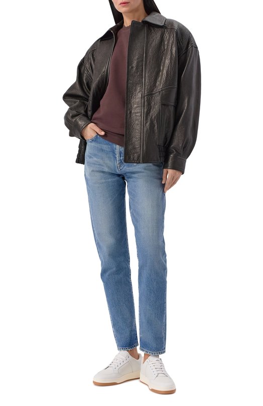 Хлопковый свитшот Saint Laurent 807761/Y36SV Коричневый  807761/Y36SV Фото 2