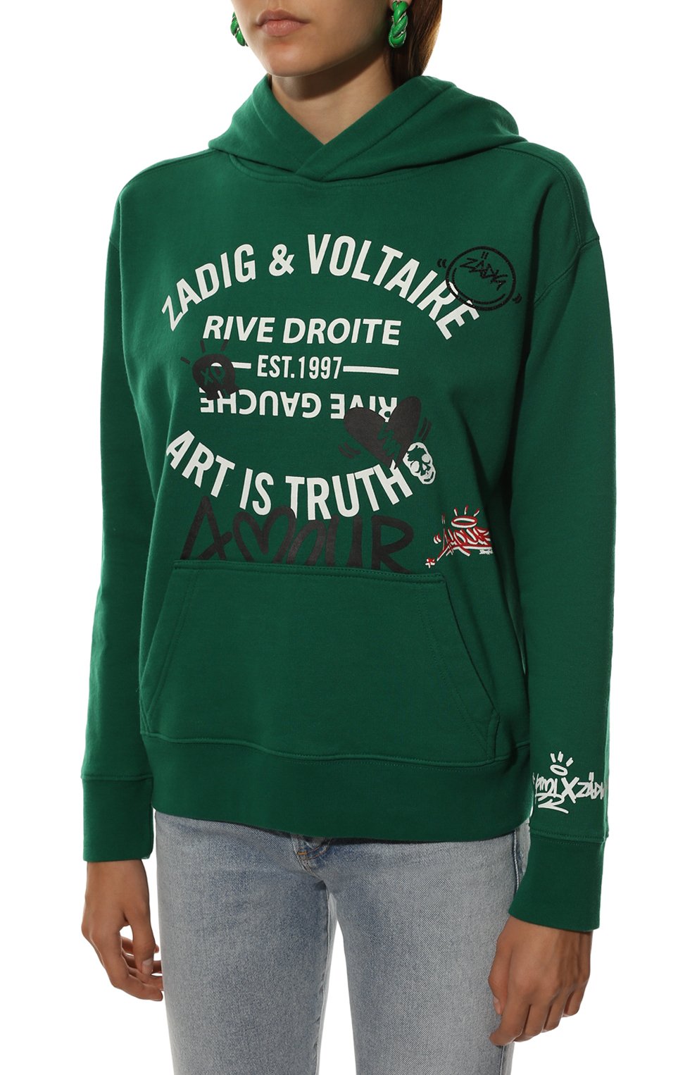 Хлопковое худи ZADIG AND VOLTAIRE, арт. JWSL00012, фото 3