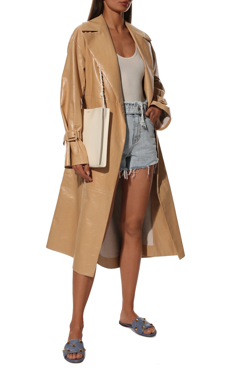 Кожаные шлепанцы upstud spike VALENTINO, арт. WW2S0BK4/ZCG, фото 2