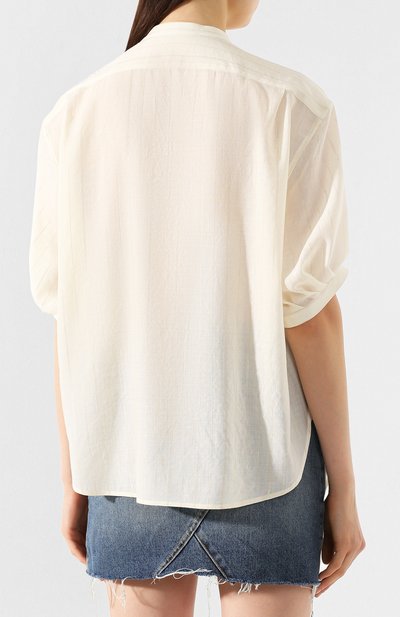 Шерстяная рубашка SAINT LAURENT белого цвета по цене 108000 руб., арт. 607547/Y3A79, фото 4 Шерстяная рубашка SAINT LAURENT, арт. 607547/Y3A79, фото 4