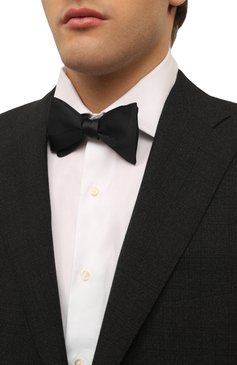 Мужской шелковый галстук-бабочка ZEGNA темно-синего цвета, арт. E8D60T/4PL | Фото 2 (Материал: Текстиль, Шелк; Нос: Не проставлено)