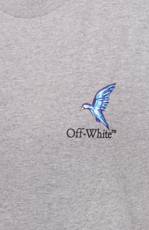 Хлопковая футболка Off-White 0WAA124S25JER0030510 Серый  0WAA124S25JER0030510 Фото 6