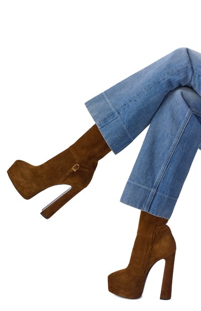 Женские замшевые ботильоны nico 155 SAINT LAURENT, арт. 840672/0LI00