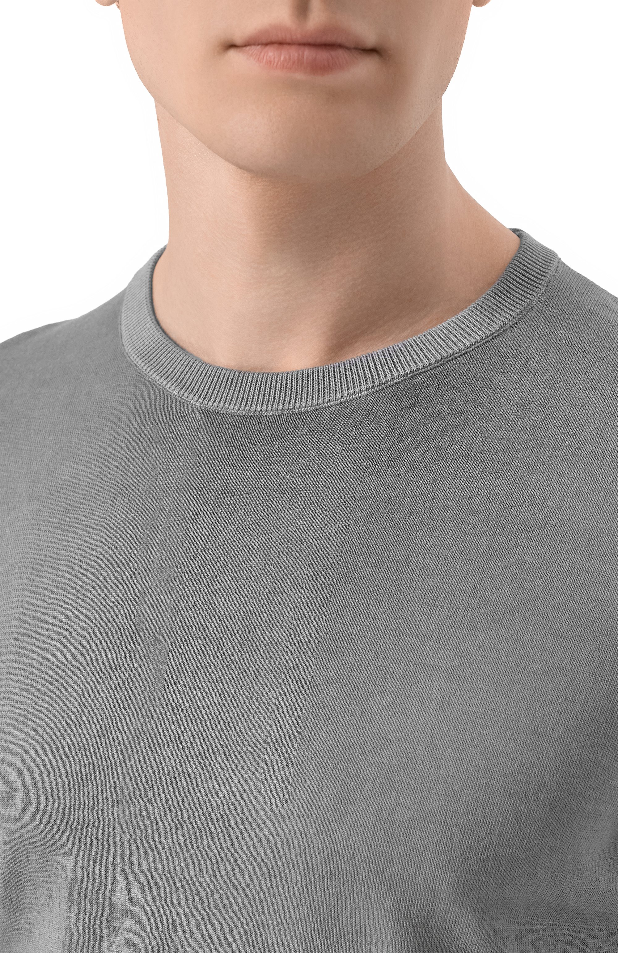 Хлопковый джемпер ANDREA CAMPAGNA серого цвета по цене 32350 руб., арт. M5426-8051, фото 5 Хлопковый джемпер ANDREA CAMPAGNA, арт. M5426-8051, фото 5