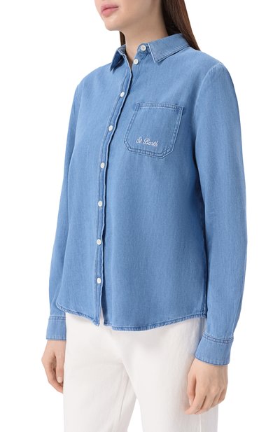 Джинсовая рубашка MC2 SAINT BARTH голубого цвета по цене 26350 руб., арт. MDH002-00165L/MEREDITH DENIM, фото 3 Джинсовая рубашка MC2 SAINT BARTH, арт. MDH002-00165L/MEREDITH DENIM, фото 3
